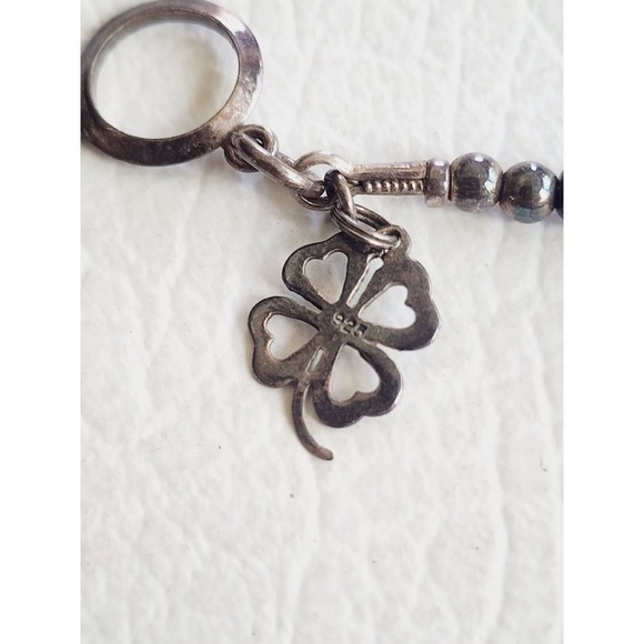 Vintage Sterling Graduated Beaded CHRYSOCOLLA ONYX Necklace - Picture 5 of 10